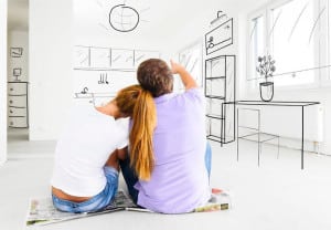couple at their new empty apartment