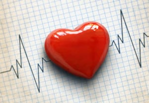 Cardiogram pulse trace and heart concept for cardiovascular medical exam