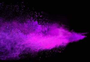 launched colorful powder over black