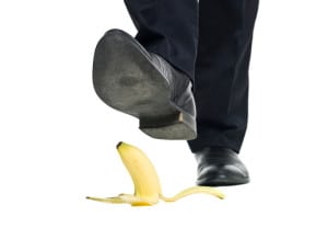 Banana peel slip isolated on white background