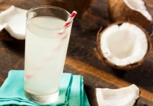 Fresh Organic Coconut Water in a Glass