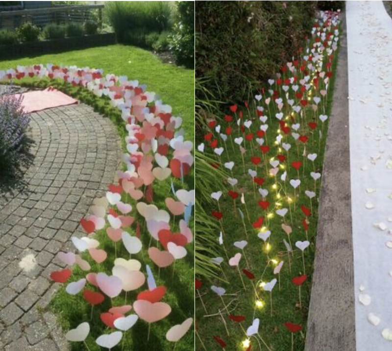 decoración san valentin papel